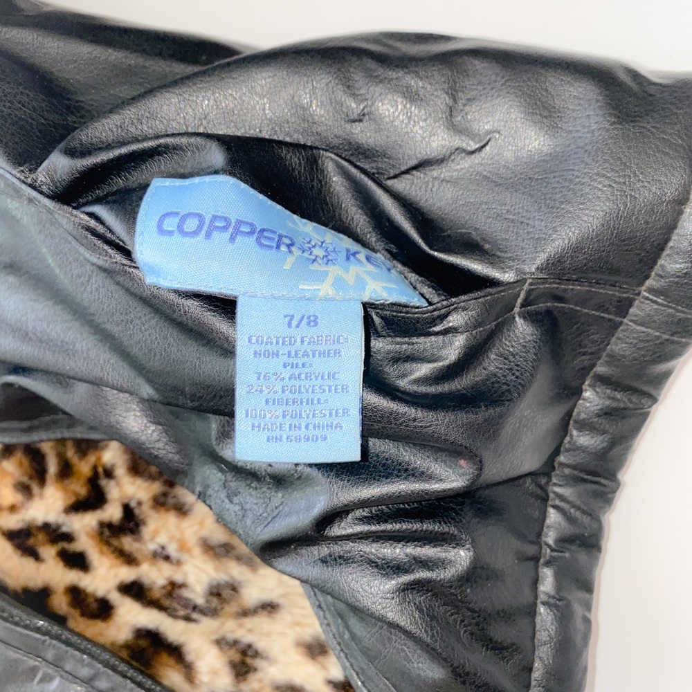 Copper Key Faux Leather Cheetah Fur Jacket - Picture 4 of 7